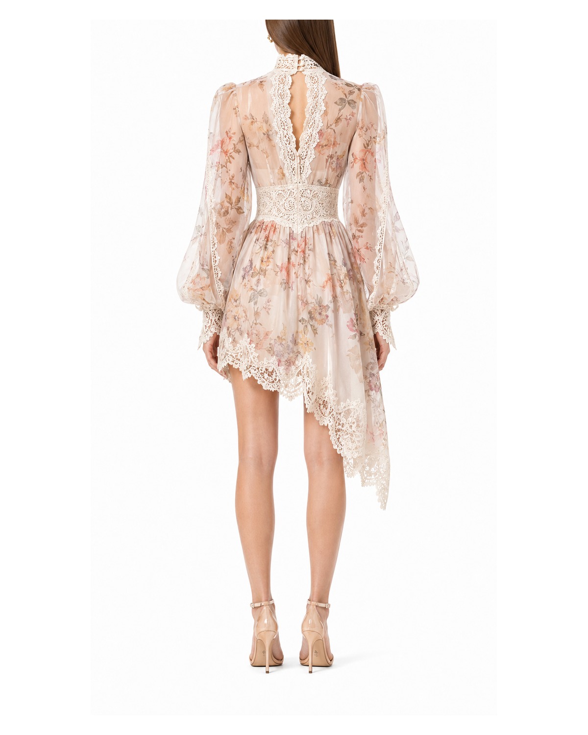 Evienne Blush Organza Lace Dress