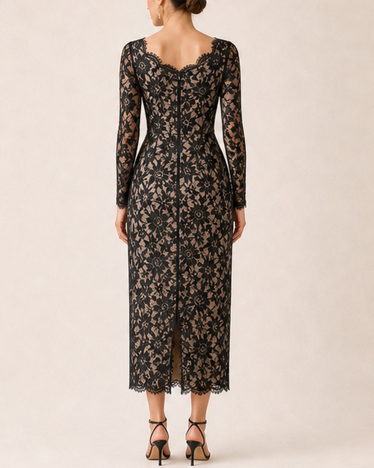 Noir Lace Column Dress