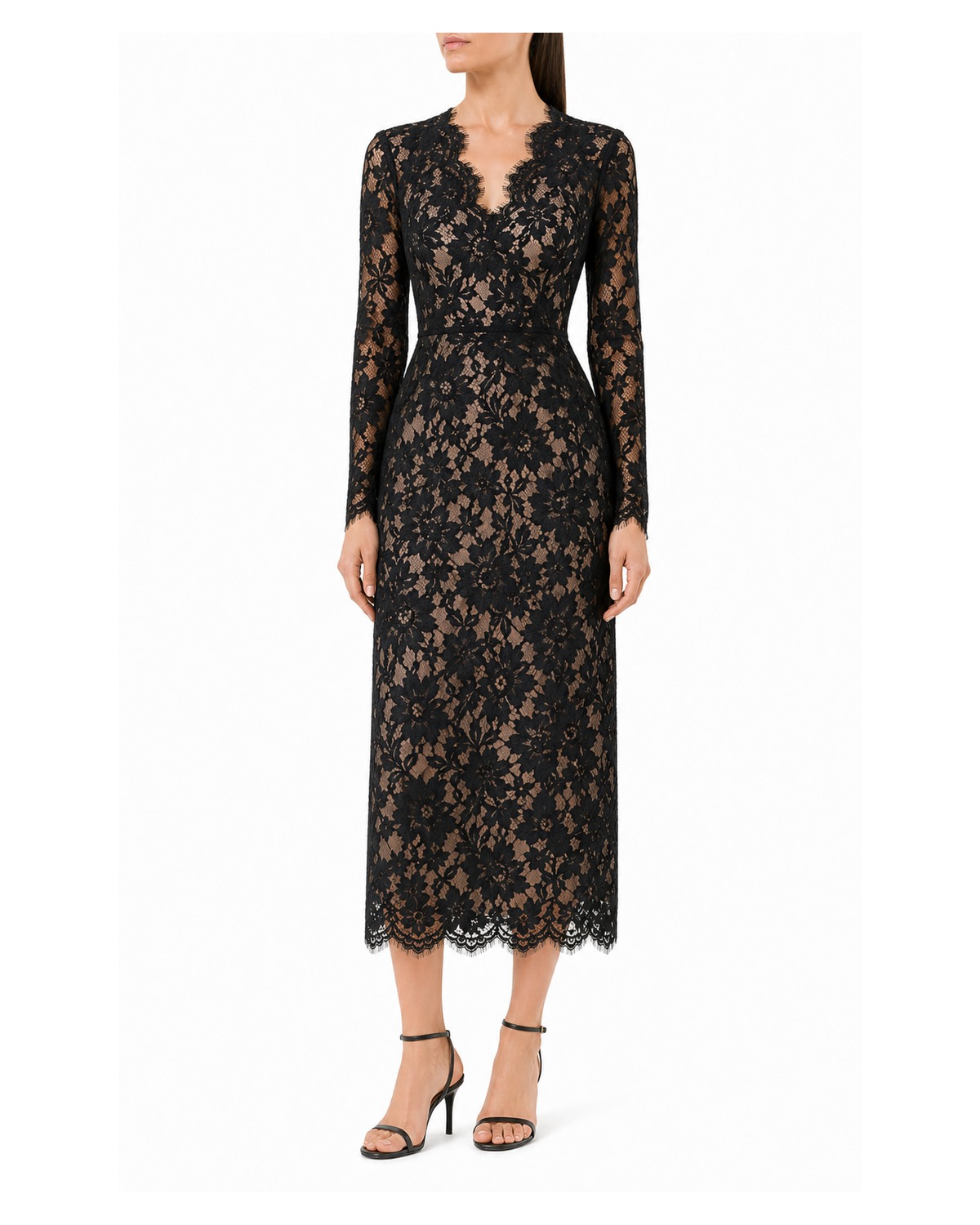 Noir Lace Column Dress