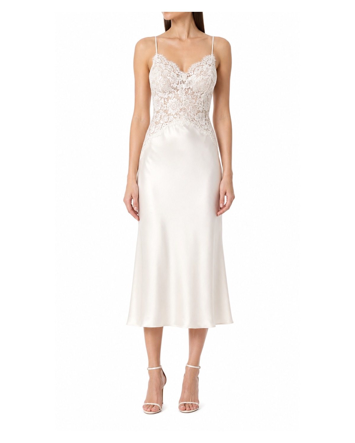 Seraphine Ivory Lace Satin Slip Dress