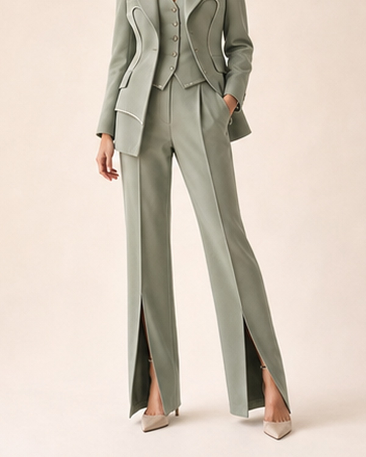 Sage Curve Panel Suit Set