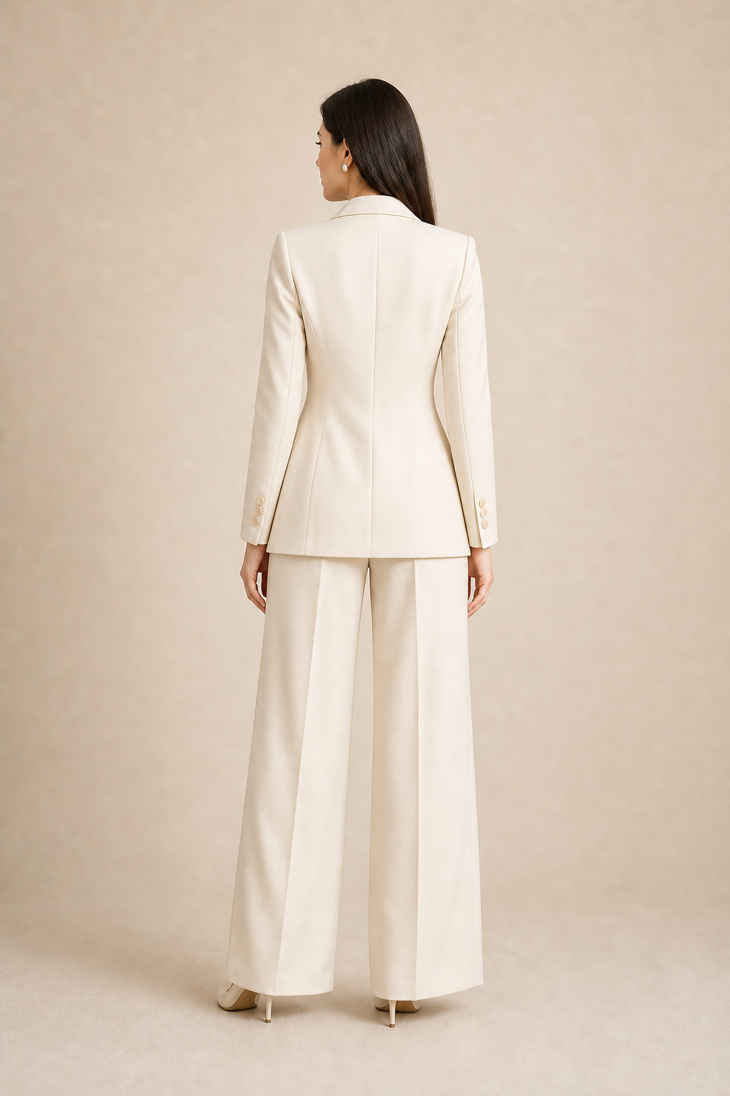 Ivory Double-Breasted Suit Set